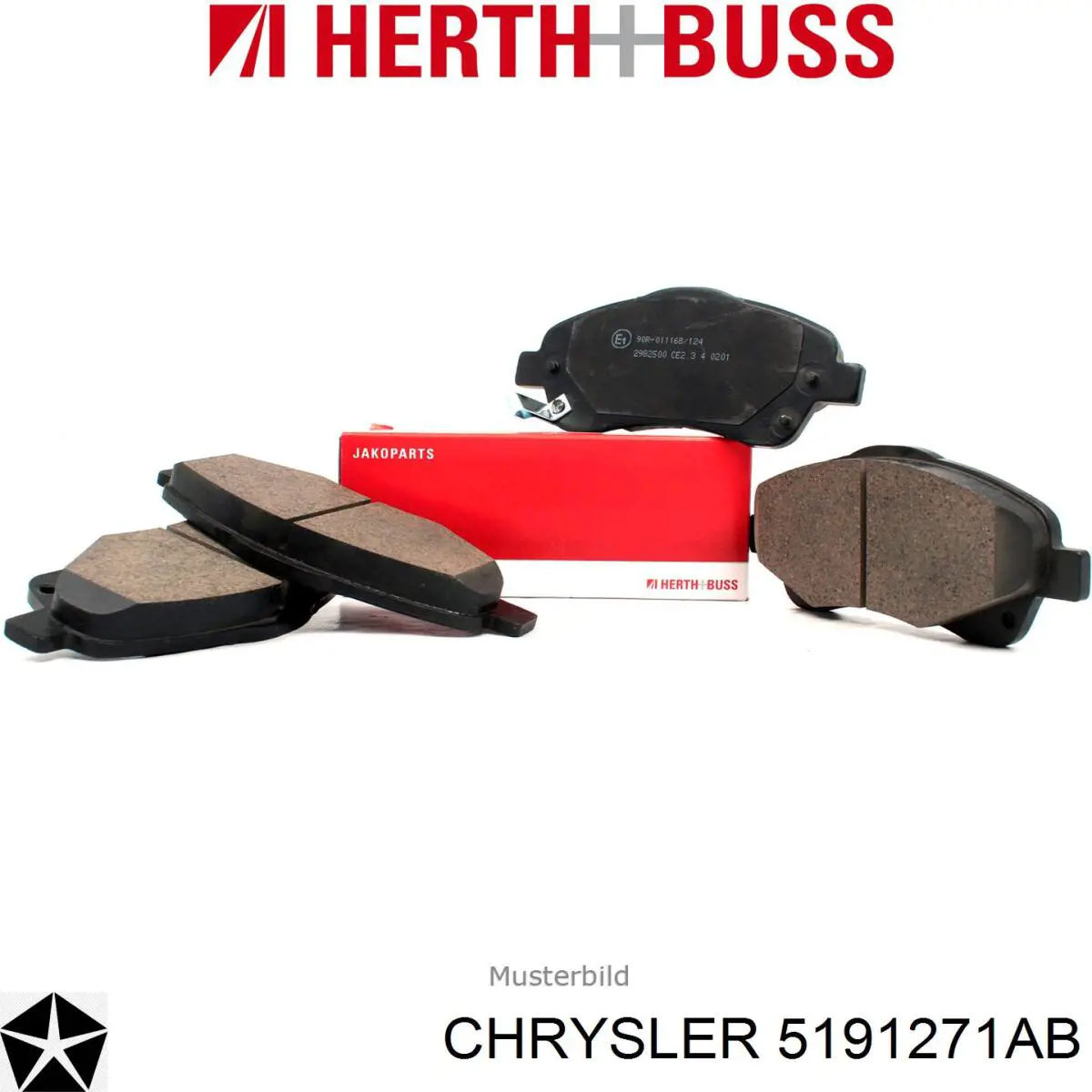 Задние тормозные колодки 5191271AB Chrysler