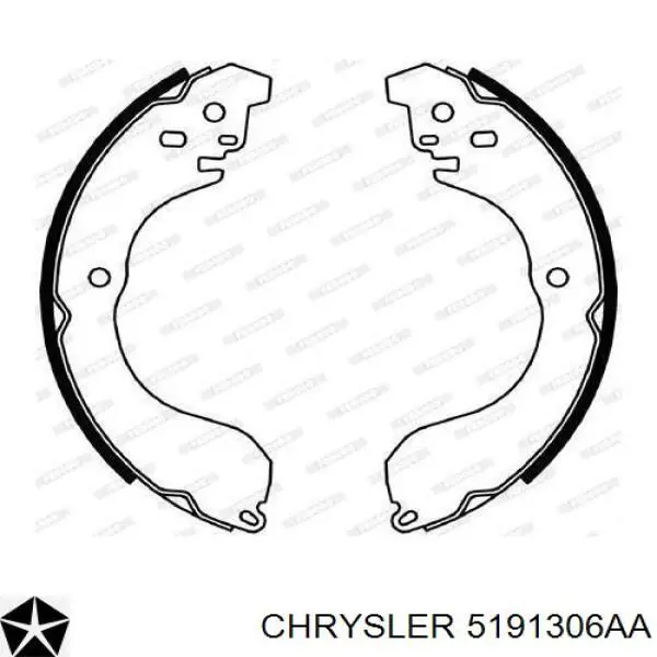 5191306AA Chrysler колодки тормозные задние барабанные