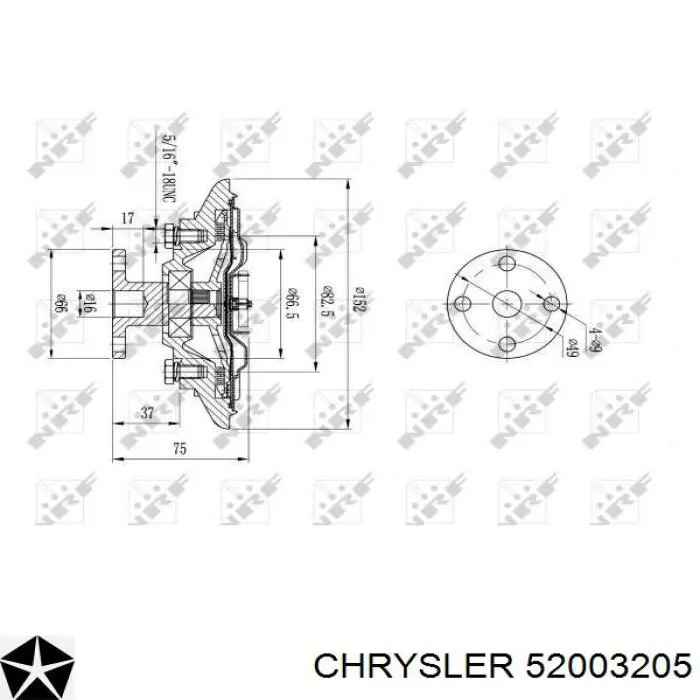 Вискомуфта вентилятора 4637575 Chrysler