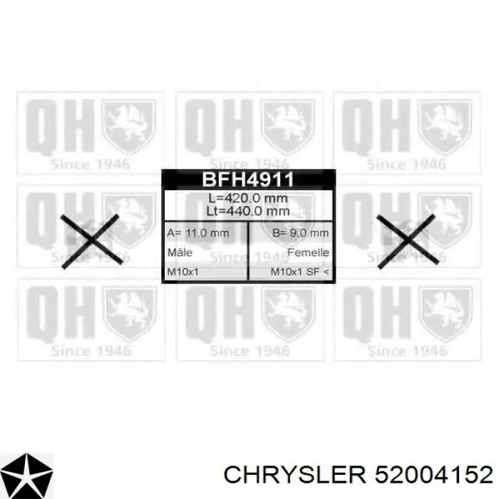 52004152 Chrysler Гибкая тормозная трубка задняя