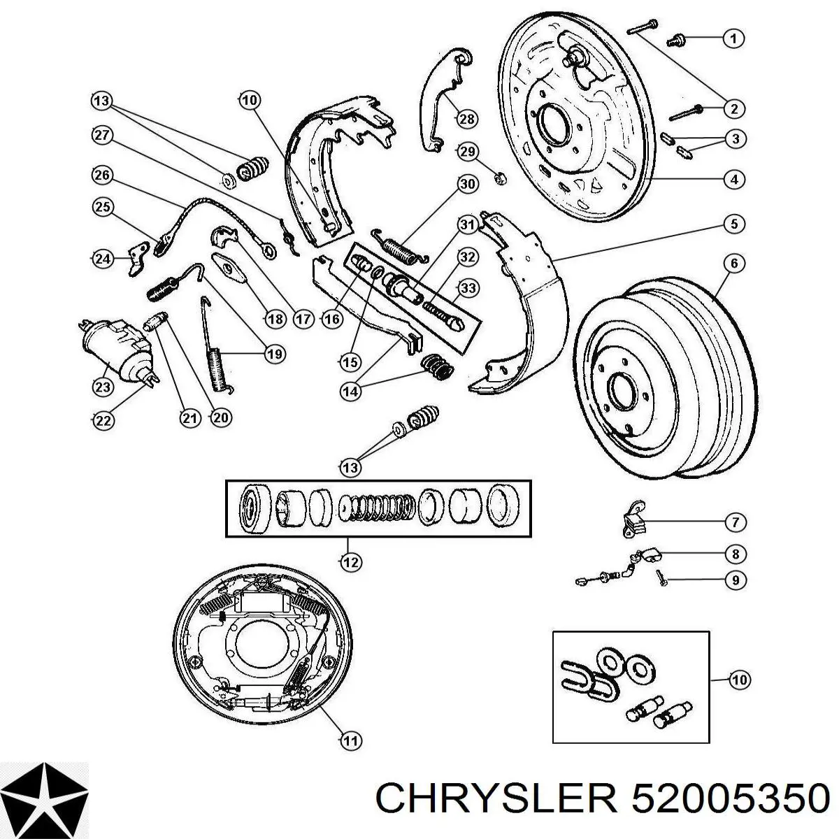 52005350AC Chrysler барабан тормозной задний