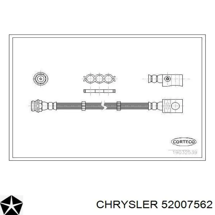 Купить 52007562 Chrysler Задний тормозной шланг
