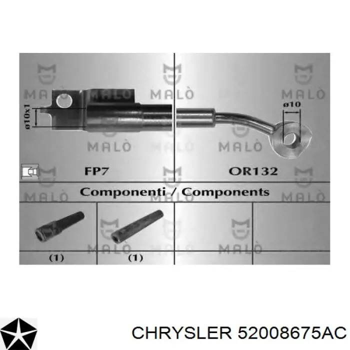 Купить 52008675AC Chrysler Шланг тормозной передний левый
