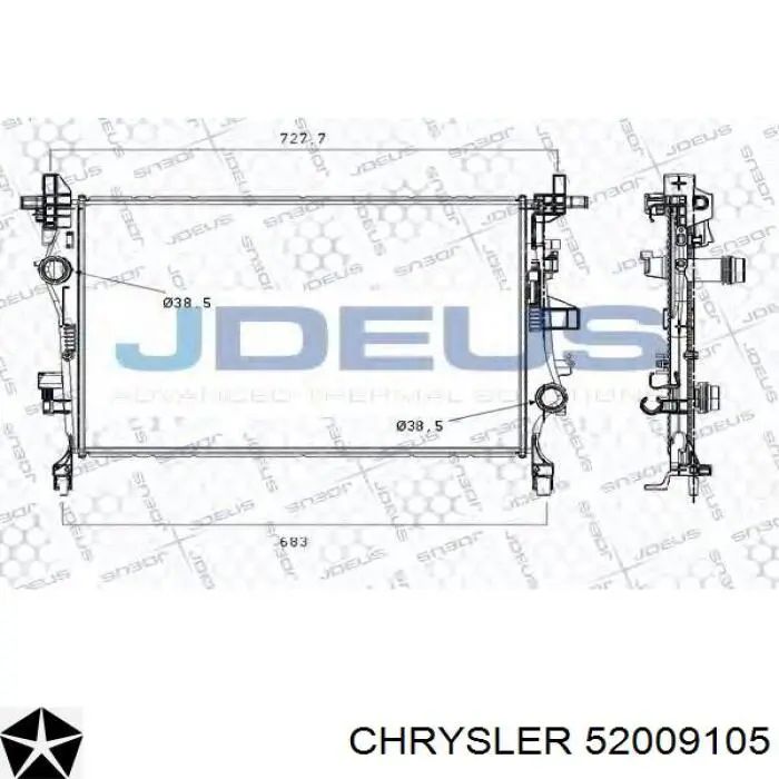 52009105 Chrysler radiador de esfriamento de motor