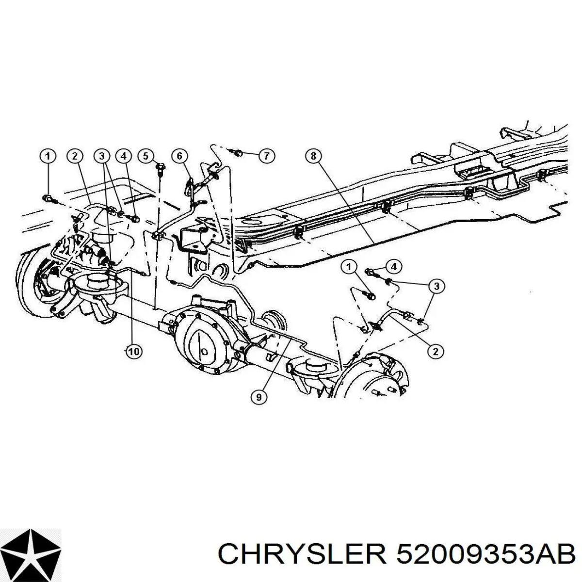 Трубка тормозная задняя левая 52009353AB Chrysler