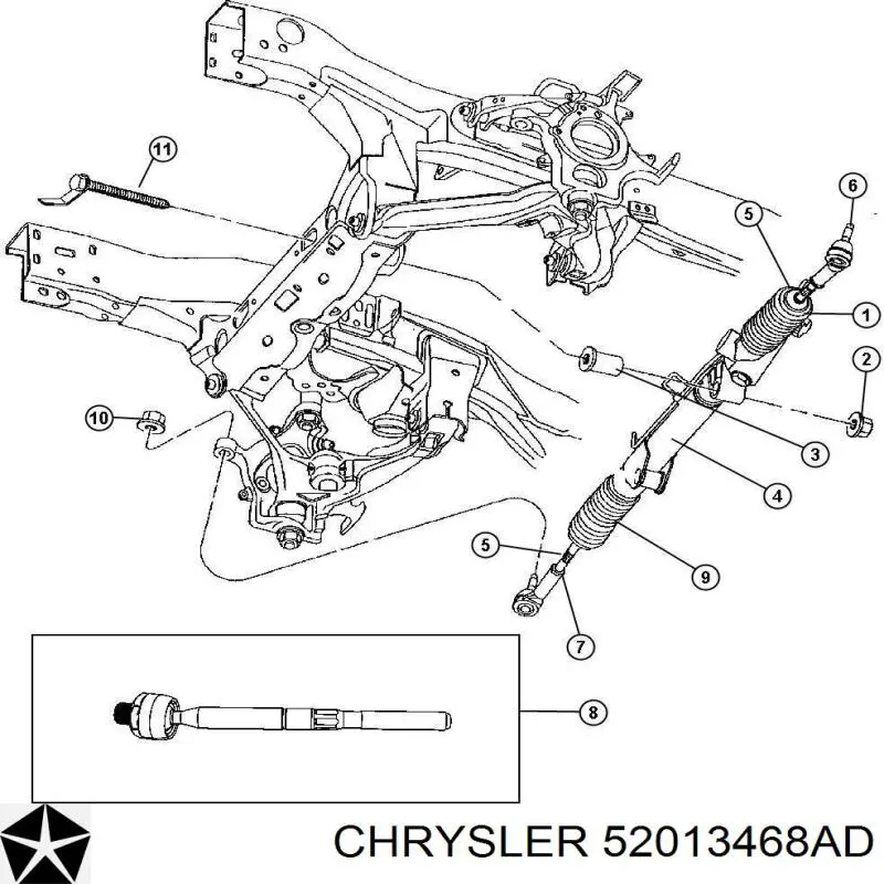 52013468AD Chrysler наконечник рулевой тяги внешний