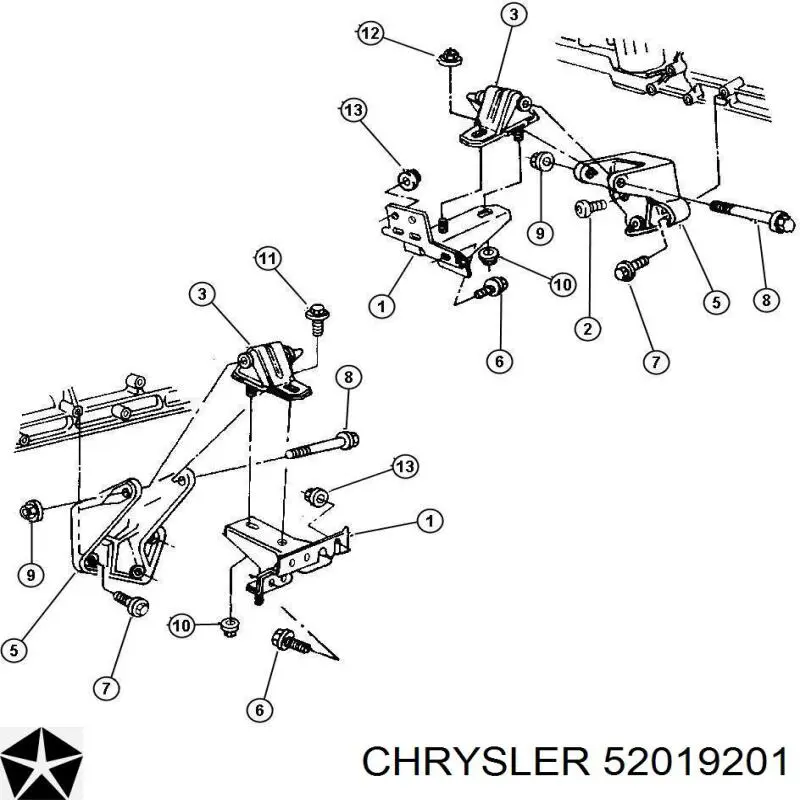 52019201 Chrysler подушка (опора двигателя передняя)