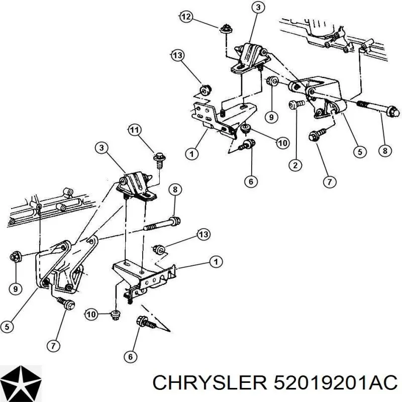 Гидроопора двигателя передняя Chrysler 52019201AC цена, от 17.61 USD