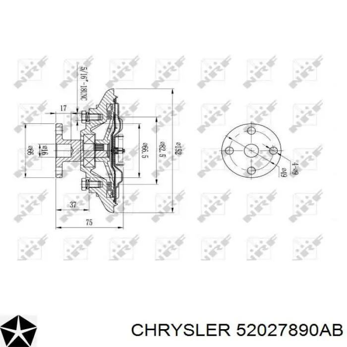Вискозная муфта Chrysler 52027890AB цена, от 42.96 USD