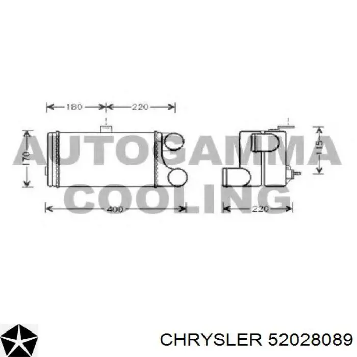 05166042AA Chrysler radiador de intercooler
