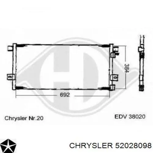 Радиатор 52028098 Chrysler