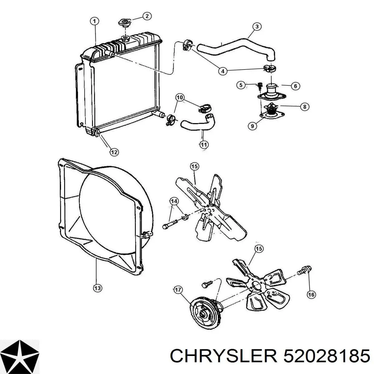 Термостат в корпусе Chrysler 52028185 цена, от 5.07 USD