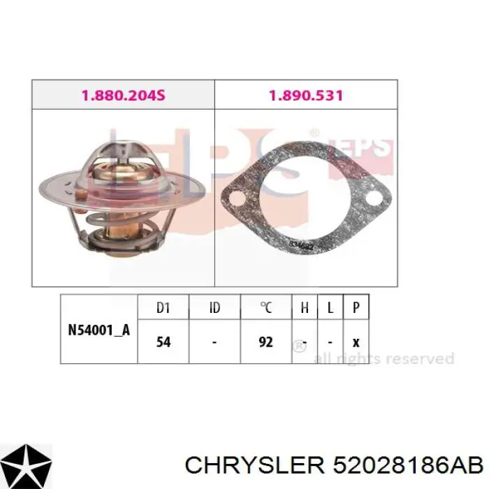 Термостат 52028186AB Market (OEM)