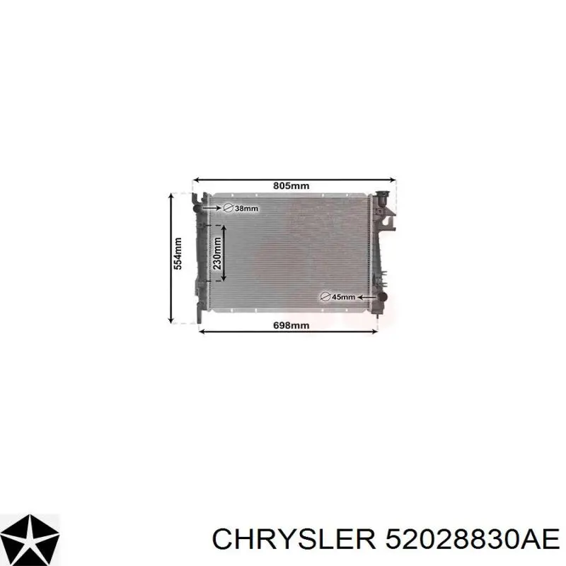 55056681AC Chrysler radiador de esfriamento de motor