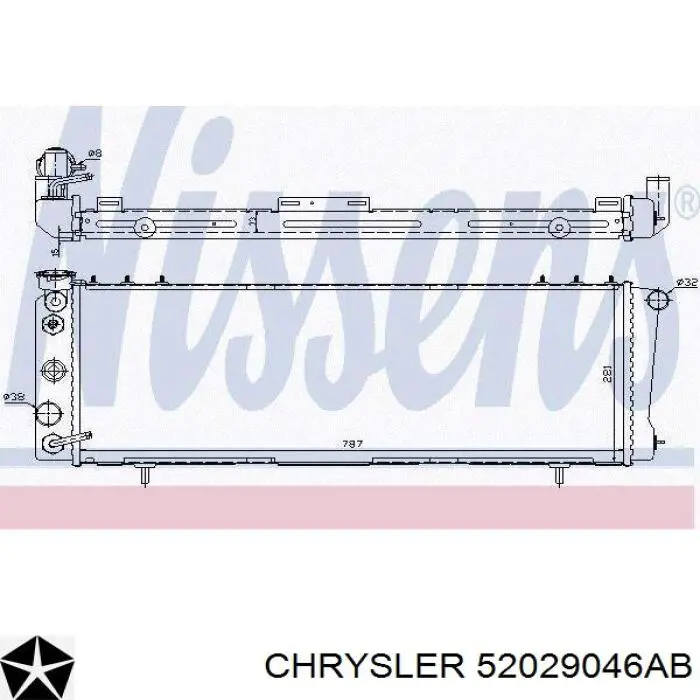 Купить 52029046AB Chrysler Радиатор водяной