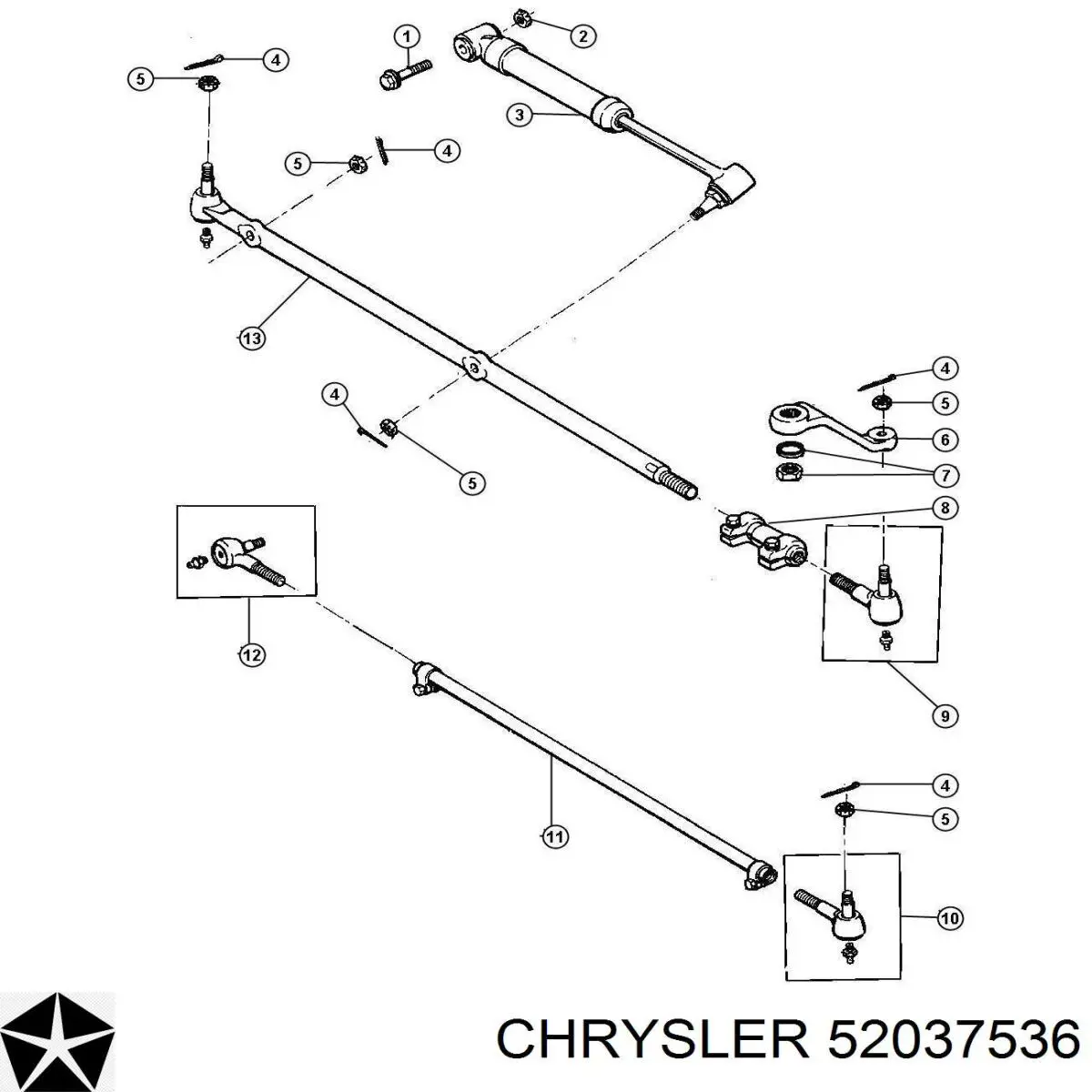 Купить 52037536 Chrysler Муфта рулевых тяг