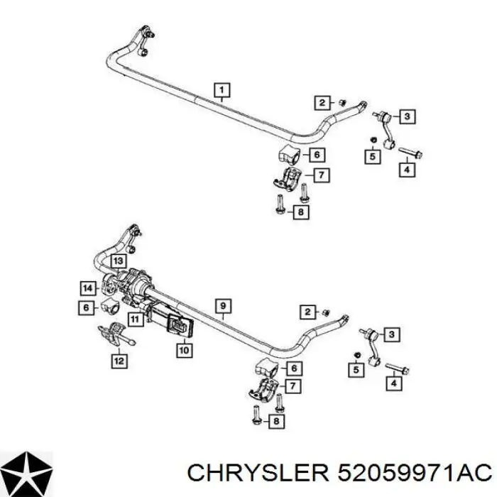 52059971AC Chrysler Стабилизатор передней устойчивости