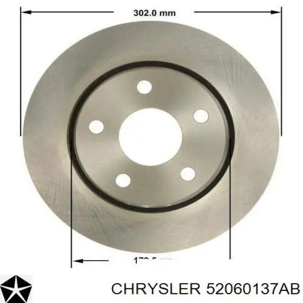 52060137AB Chrysler Диск тормозной передний