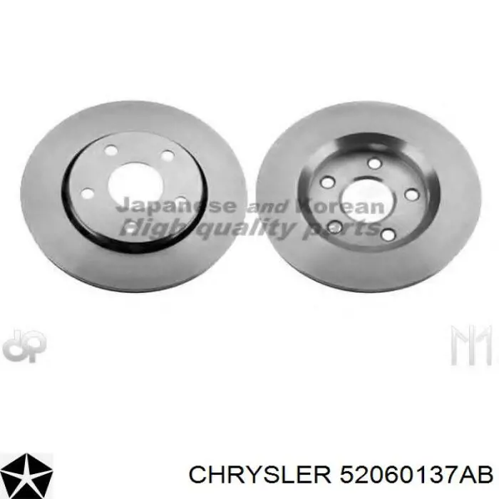 Передние тормозные диски 52060137AB Chrysler
