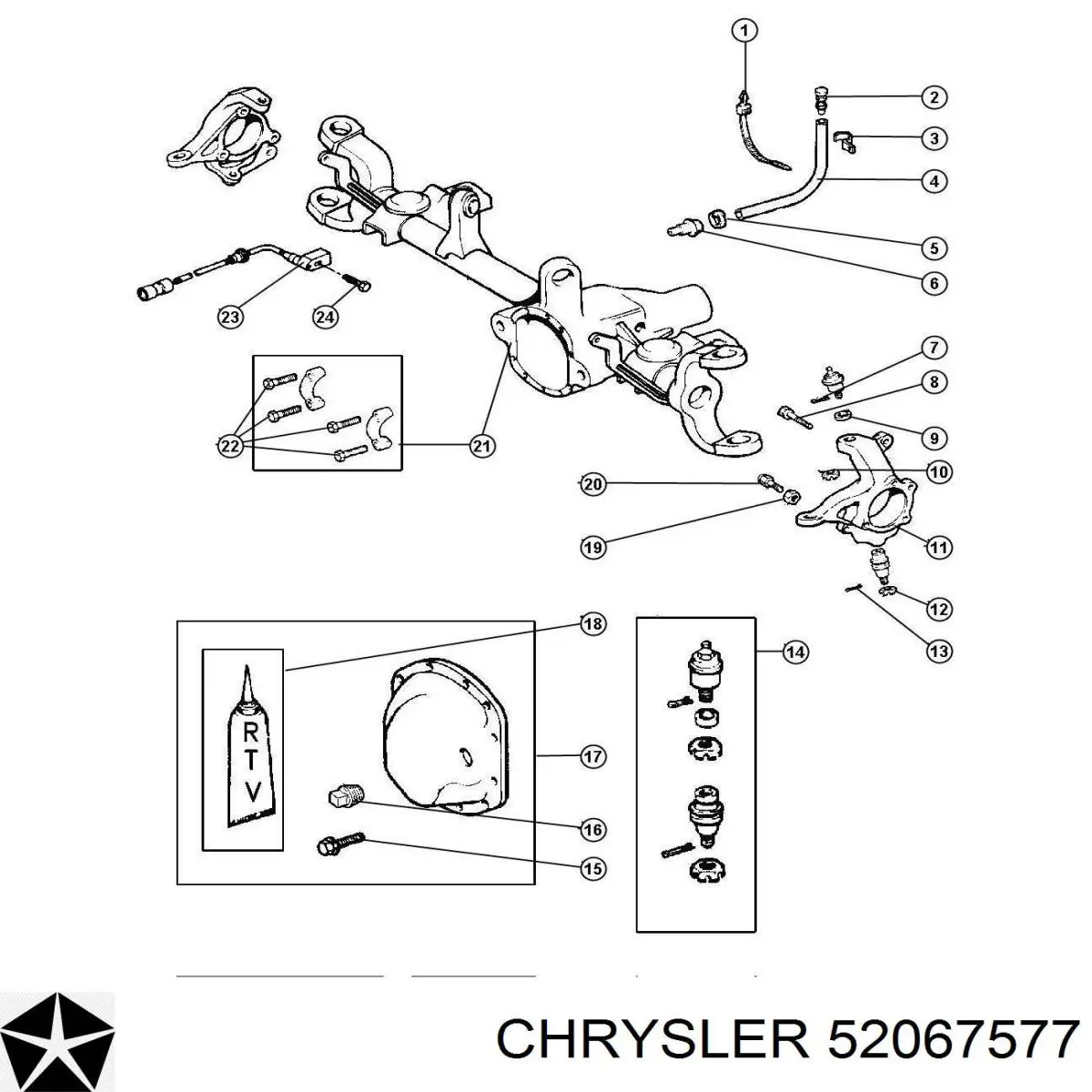 Цапфа (поворотный кулак) передний левый Chrysler 52067577 цена, от 65.93 USD