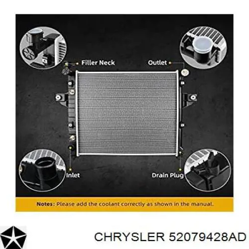 Купить 52079428AD Chrysler Радиатор водяной