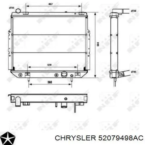 Радиатор охлаждения двигателя Chrysler 52079498AC цена, от 180.06 USD