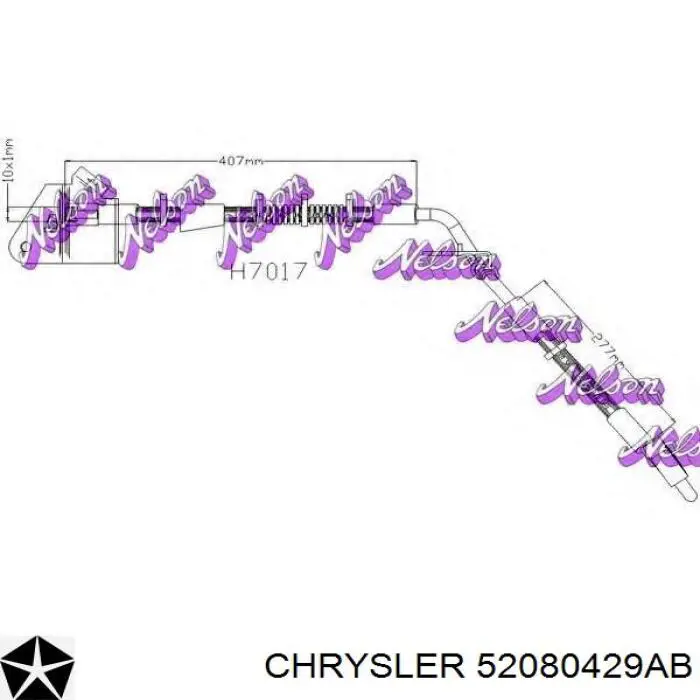 Шланг тормозной передний левый 52080429AB Chrysler