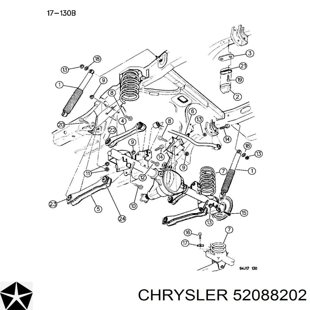 Амортизатор задний 52088202 Chrysler