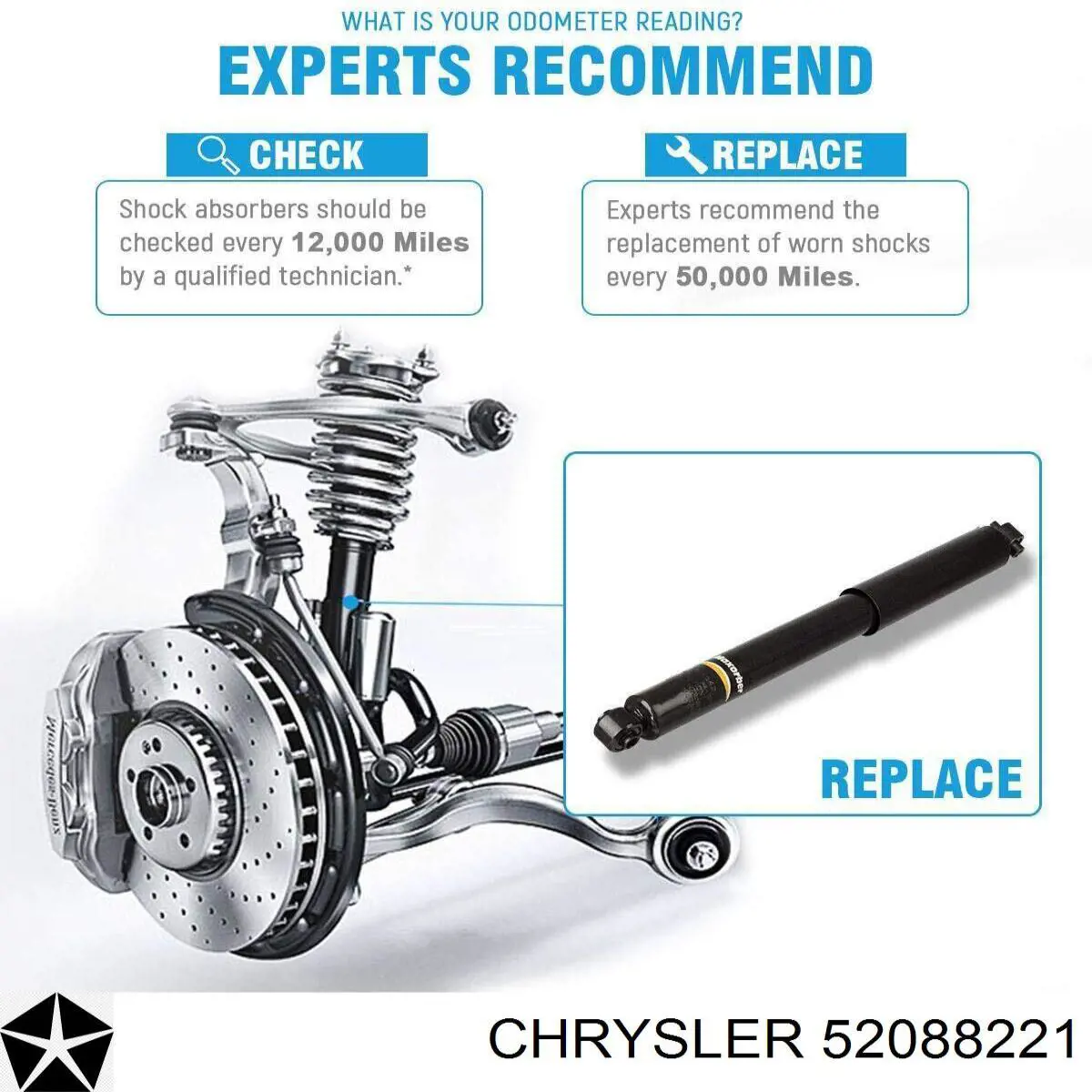 Стойка амортизатора задняя Chrysler 52088221 цена, от 42.33 USD