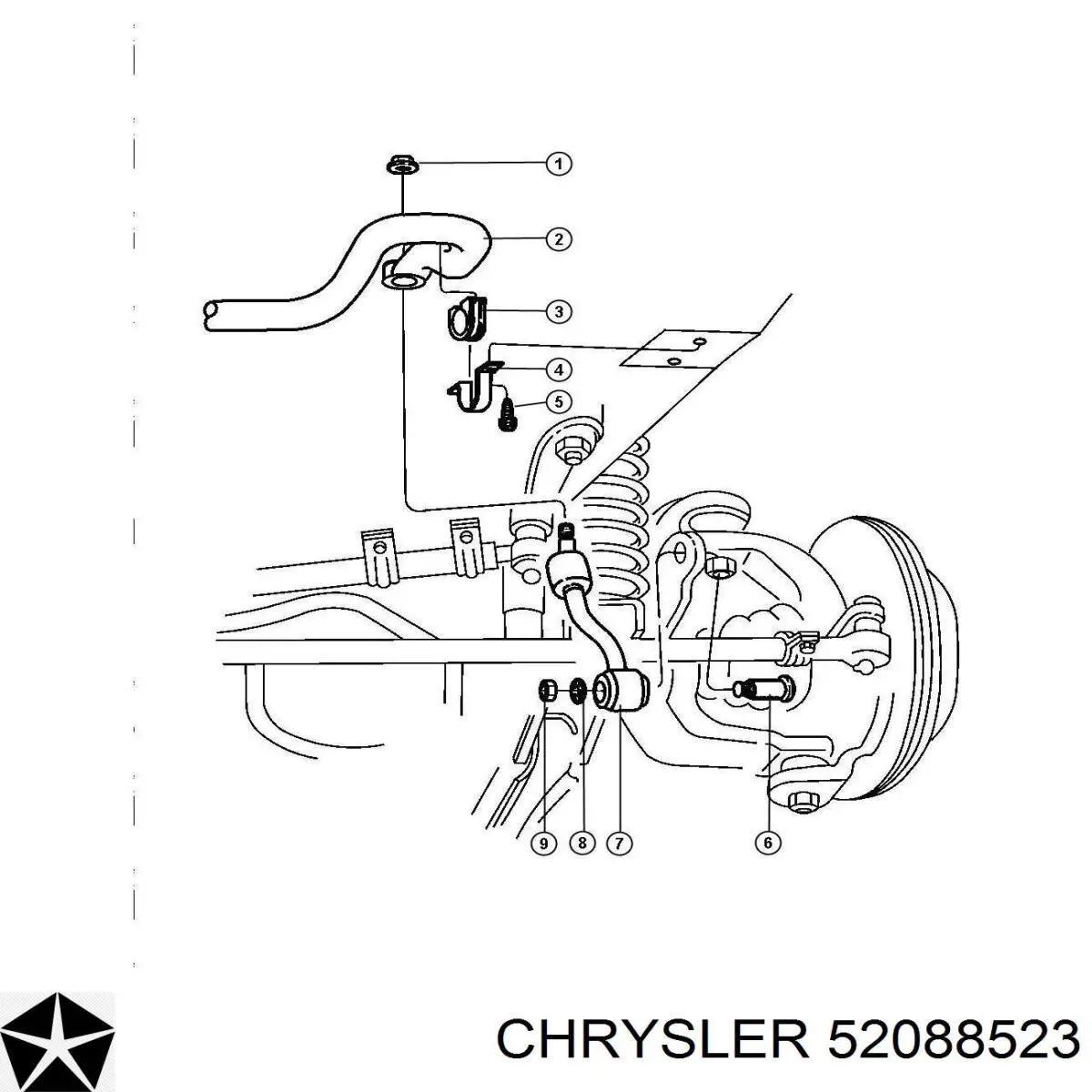 52088523 Chrysler bucha de estabilizador dianteiro