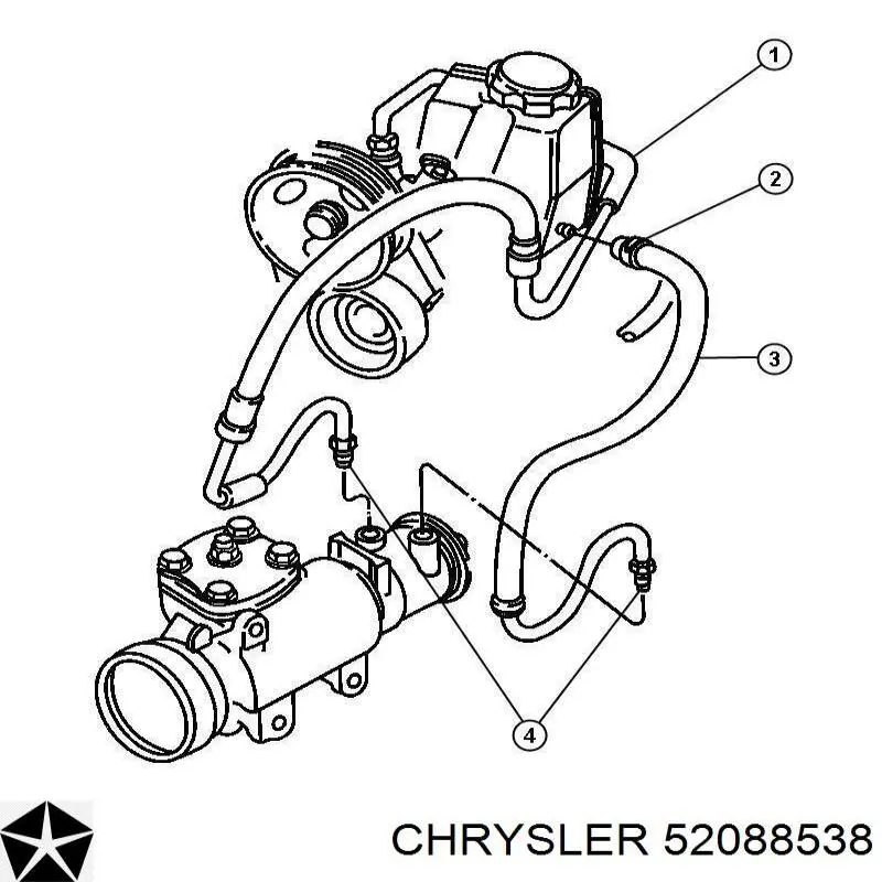 Патрубок высокого давления гидроусилителя Chrysler 52088538 цена, от 136.61 USD