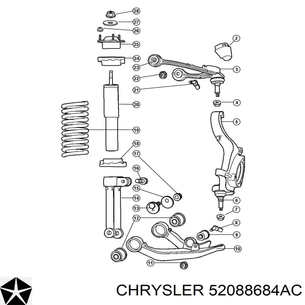  Chrysler 52088684AC цена, от 94.80 USD