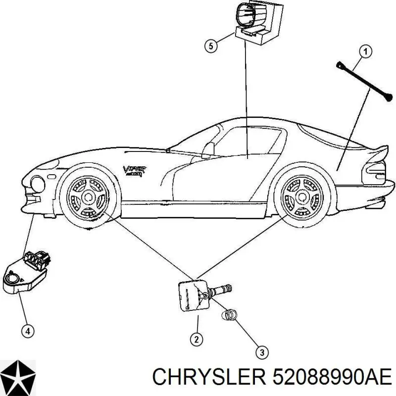52088990AE Chrysler датчик давления воздуха в шинах