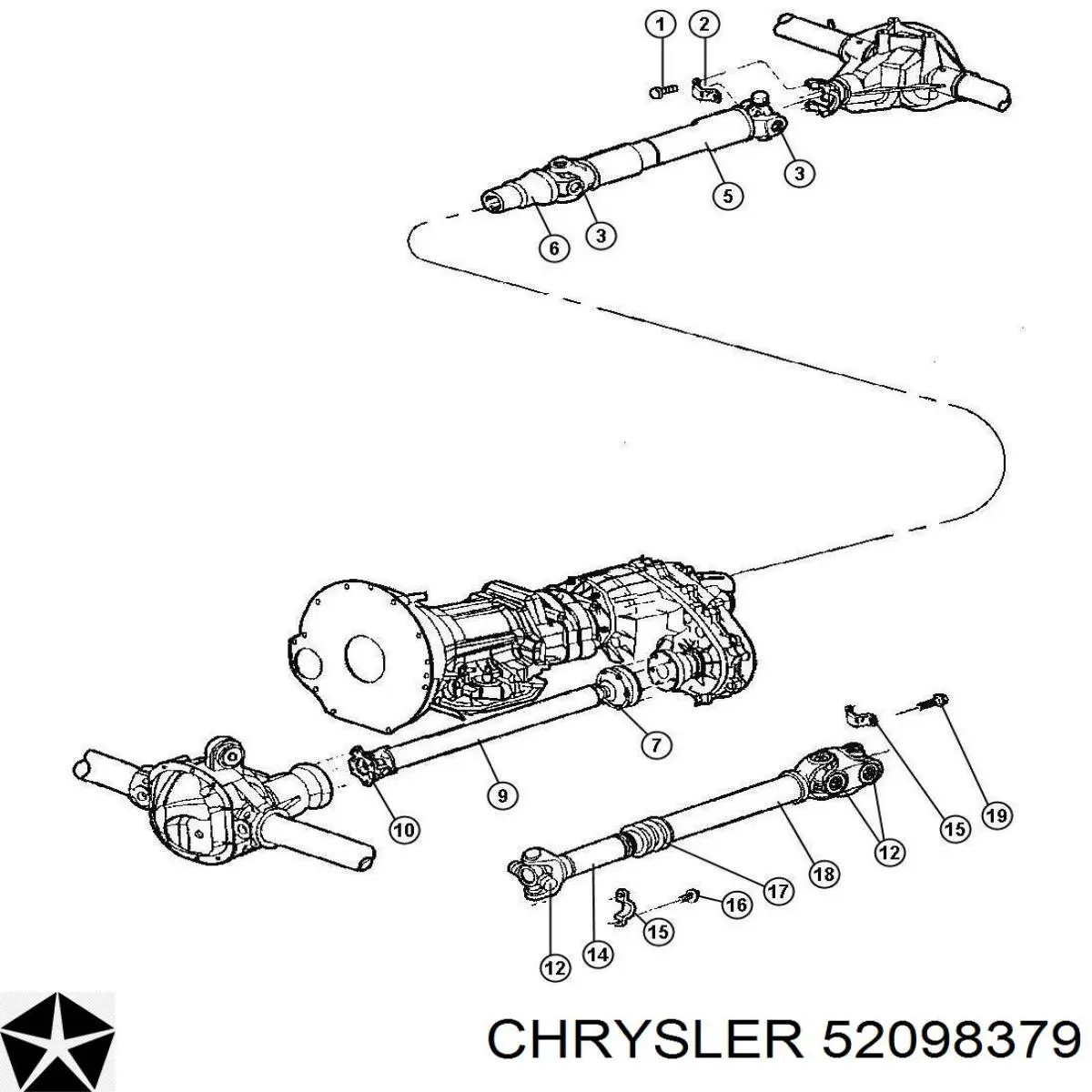 52098379 Chrysler Передний карданный вал