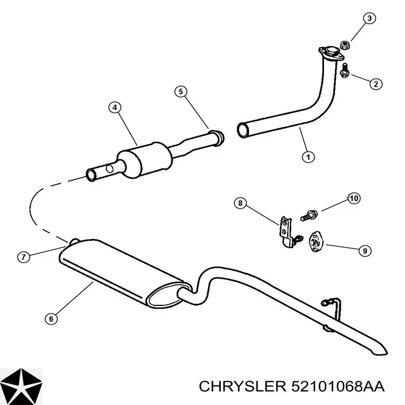 Купить 52101068AA Chrysler Подвесные подушки глушителя