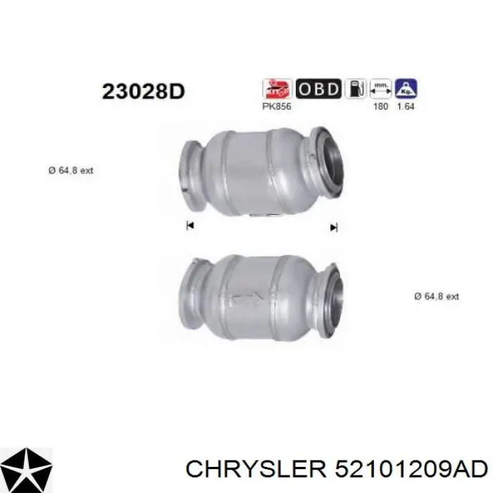 52101209AD Chrysler Конвертор-катализатор