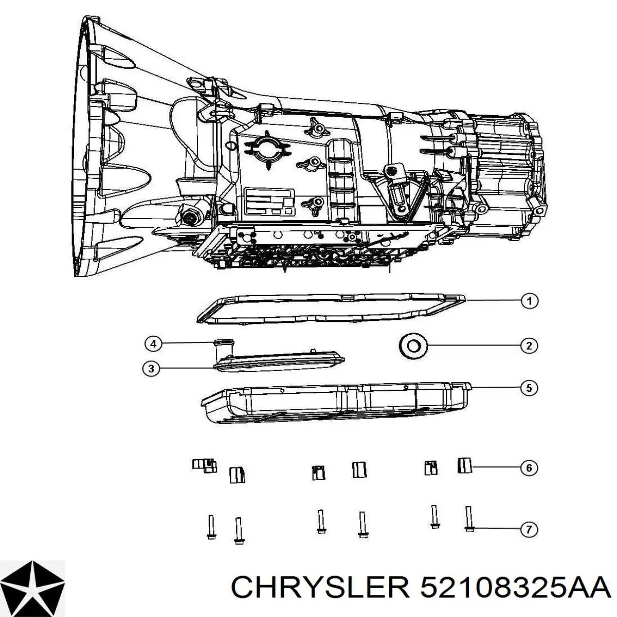 Filtro hidráulico, transmisión automática 52108325AA Chrysler