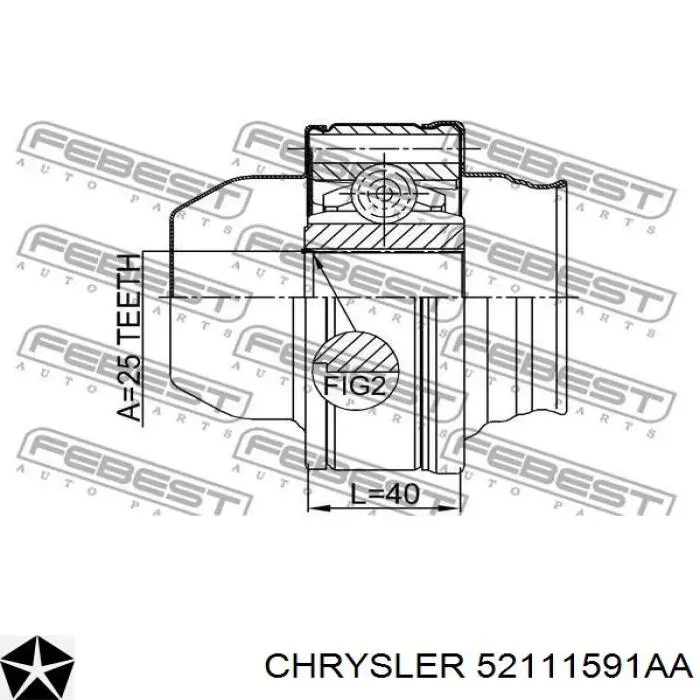 Кардан передний RL111591AB Chrysler