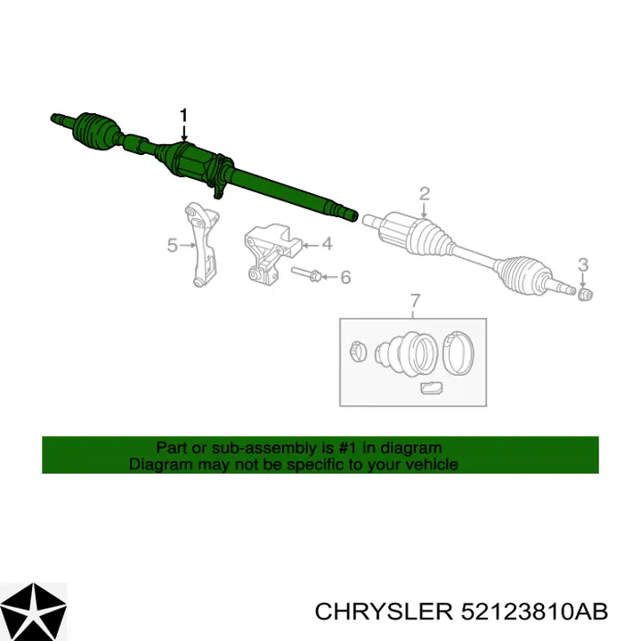 Привод передний правый Chrysler 52123810AB цена, от 19.19 USD