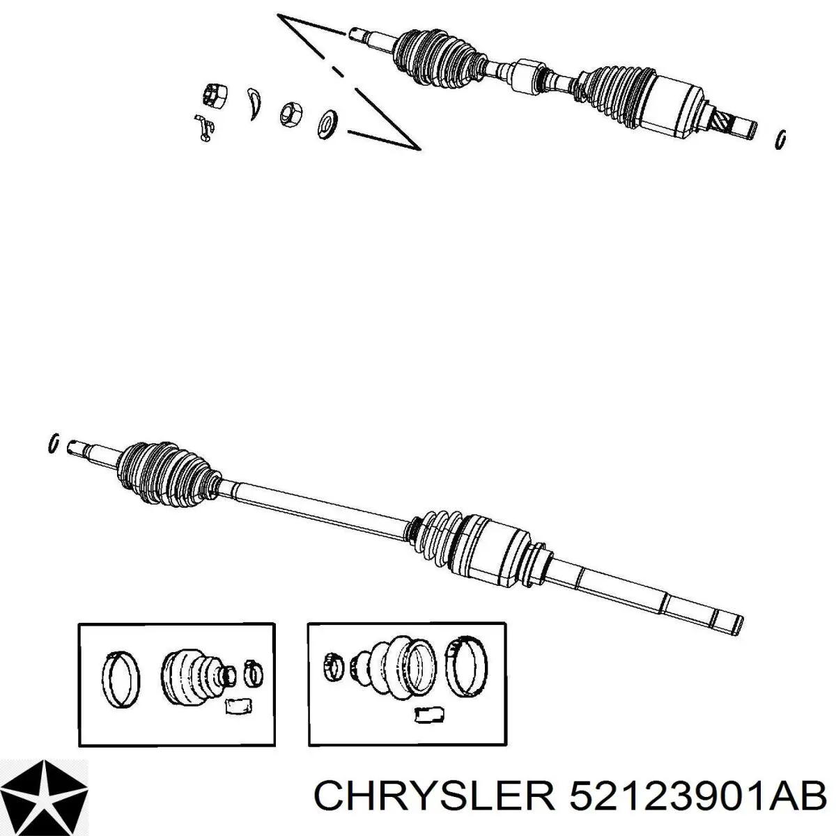 Привод передний правый Chrysler 52123901AB цена, от 50.62 USD