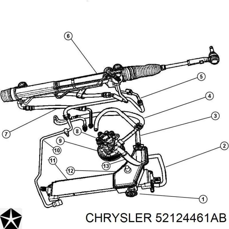 Купить 52124461AB Chrysler Насос рулевого управления