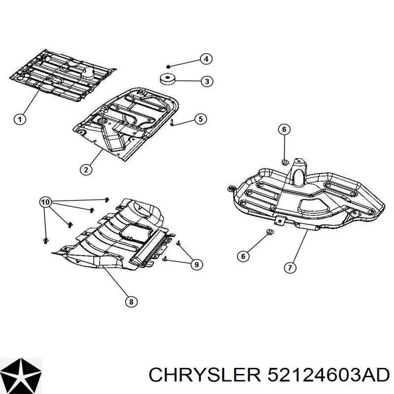 Болт (гайка) крепежа Chrysler 52124603AD цена, от 119.20 USD