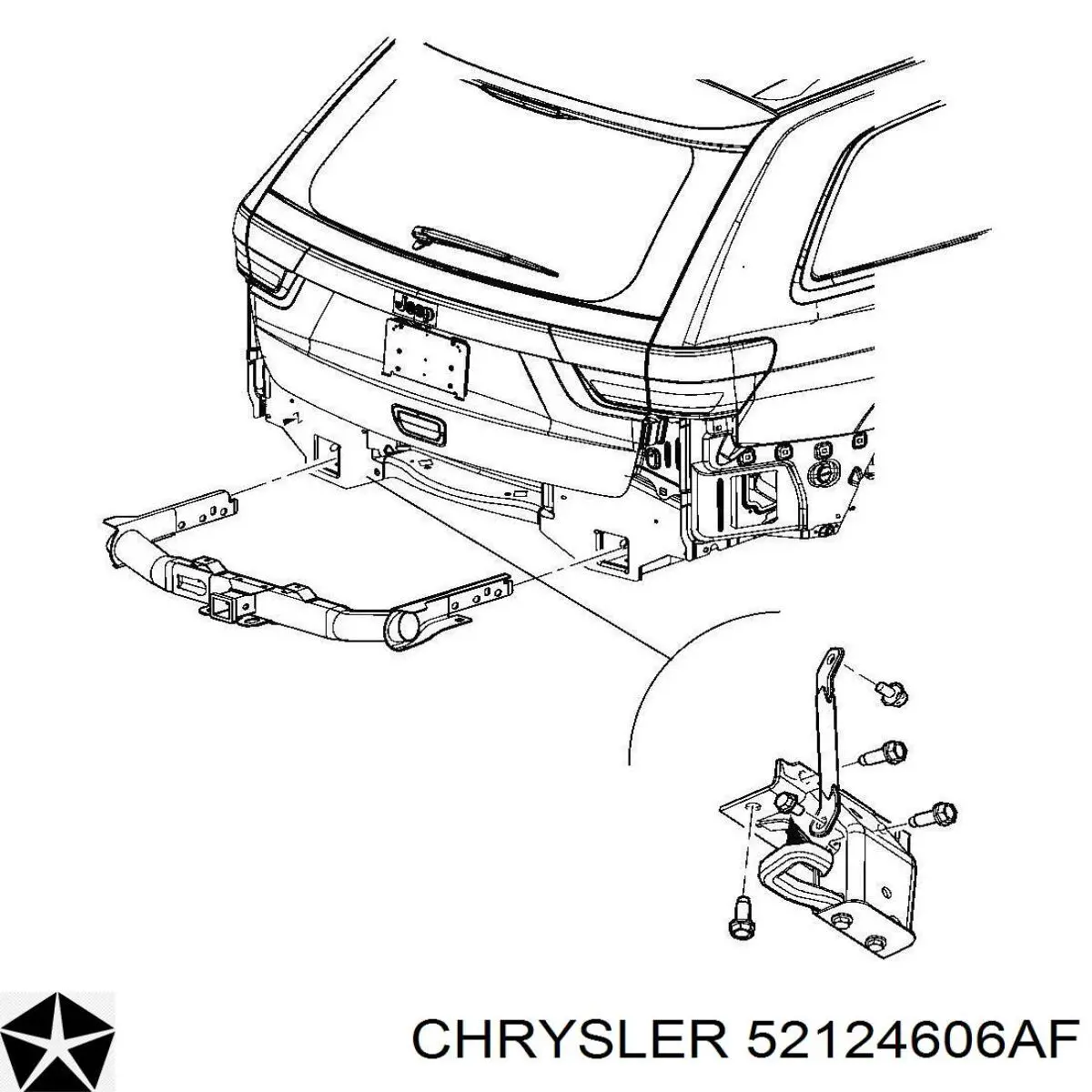 Усилитель бампера заднего Chrysler 52124606AF