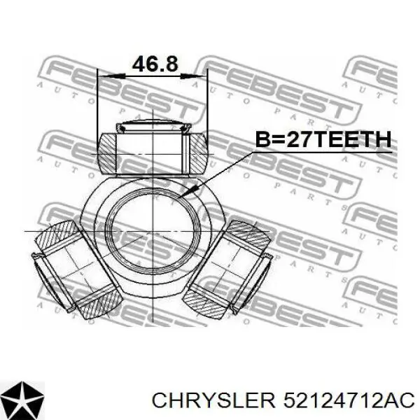 52124712AC Chrysler semieixo (acionador dianteiro direito)