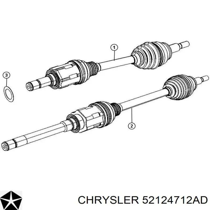 52124712AD Chrysler semieixo (acionador dianteiro direito)