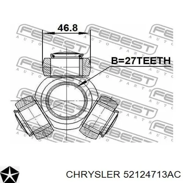 52124713AC Chrysler Полуось передняя левая
