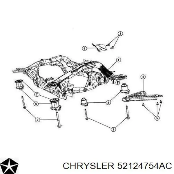 Купить 52124754AC Chrysler Сайлентблок переднего подрамника