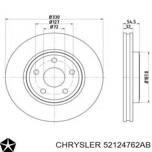 Тормоз дисковый передний Chrysler 52124762AB цена, от 76.31 USD