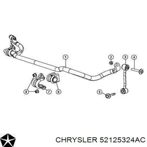 52125324AC Chrysler втулка стабилизатора переднего