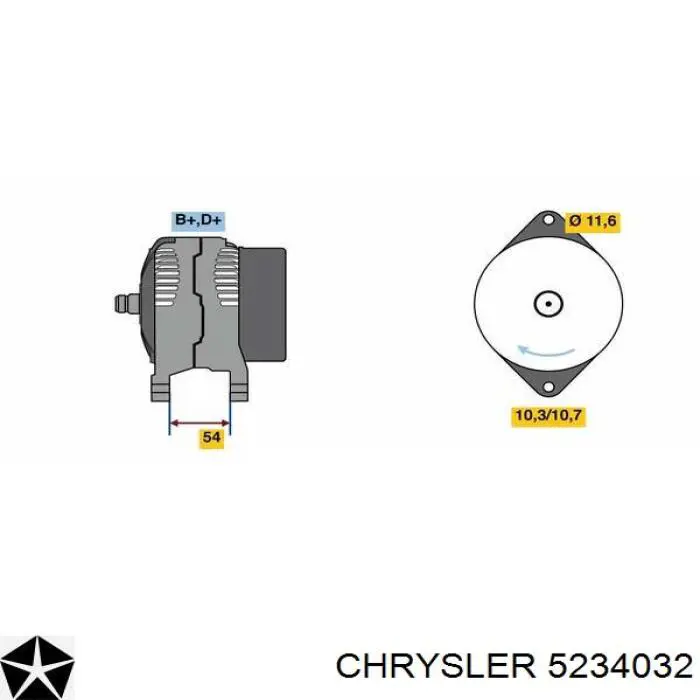 59005685 Chrysler Генератор автомобильный